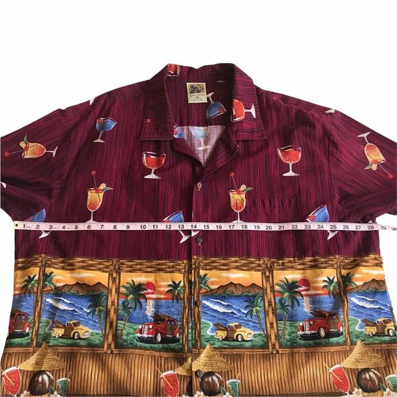 Vintage Hawaiian Shirt Cocktails Woodie Surfer Aloha Made in Hawaii Sz 4XL - Picture 12 of 16